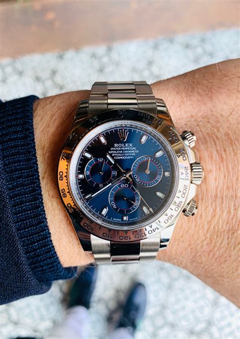 rolex wit goud blauw|Rolex.